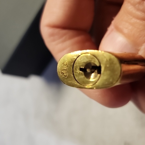 Louis Vuitton lock π and key π set on a gold tone hardware chain - Picture 6 of 12